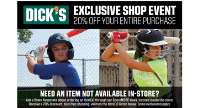SUNDAY IS LAST DAY FOR  DICK'S SPORTING GOODS 20% OFF COUPON GOOD 4/7/2024 !
